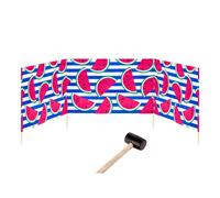 Garronda Paravent 4m Plage Coupe-Vent Camping Brise-Vent avec Marteau en Caoutchouc GAEX001 (Pastèque-66, 4 m)