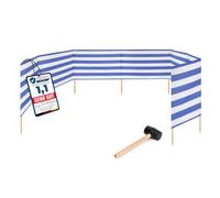 Garronda Paravent Plage 10 m - Kit avec Piquets Bois et Marteau GAEX001 | Brise-Vent de Plage, Paravent Extérieur en Polyester, Pliable, Barrière Coupe-Vent, Pare-Vent pour Mer Camping Jardin Outdoor