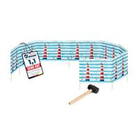 Garronda Paravent Plage 12 m - Kit avec Piquets Bois et Marteau GAEX001 | Brise-Vent de Plage, Paravent Extérieur en Polyester, Pliable, Barrière Coupe-Vent, Pare-Vent pour Mer Camping Jardin Outdoor