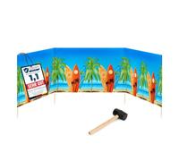 Garronda Paravent Plage 4 m Polyester avec Piquets Bois et Marteau GAEX001