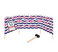 Garronda Paravent Plage 4 m Polyester avec Piquets Bois et Marteau GAEX001