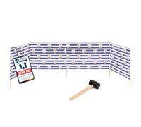 Garronda Paravent Plage 5 m Polyester avec Piquets Bois et Marteau GAEX001