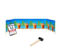 Garronda Paravent Plage 5 m Polyester avec Piquets Bois et Marteau GAEX001