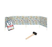 Garronda Paravent Plage 5 m Polyester avec Piquets Bois et Marteau GAEX001
