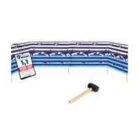 Garronda Paravent Plage 5 m Polyester avec Piquets Bois et Marteau GAEX001