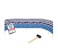 Garronda Paravent Plage 6 m Polyester avec Piquets Bois et Marteau GAEX001