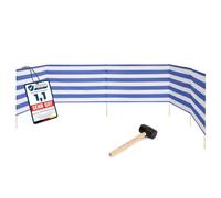 Garronda Paravent Plage 6 m Polyester avec Piquets Bois et Marteau GAEX001