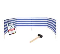 Garronda Paravent Plage 8 m - Kit avec Piquets Bois et Marteau GAEX001 | Brise-Vent de Plage, Paravent Extérieur en Polyester, Pliable, Barrière Coupe-Vent, Pare-Vent pour Mer Camping Jardin Outdoor
