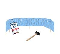 Garronda Paravent Plage 8 m - Kit avec Piquets Bois et Marteau GAEX001 | Brise-Vent de Plage, Paravent Extérieur en Polyester, Pliable, Barrière Coupe-Vent, Pare-Vent pour Mer Camping Jardin Outdoor