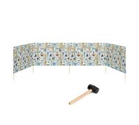 Garronda Paravent Plage Coupe-Vent Camping Brise-Vent avec Marteau en Caoutchouc 5 m GAEX001 (Impression Multiple, 5 m)