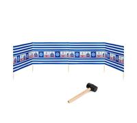 Garronda Paravent Plage Coupe-Vent Camping Brise-Vent avec Marteau en Caoutchouc 5 m GAEX001 (Voilier à Rayures, 5 m)