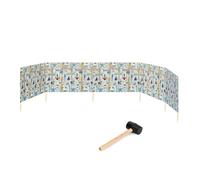 Garronda Paravent Plage Coupe-Vent Camping Brise-Vent avec Marteau en Caoutchouc 6 m GAEX001 (Impression Multiple, 6 m)