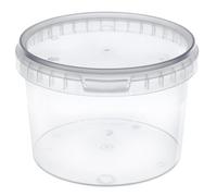 Garronda Petit Seau avec Couvercle 0,5L sans Anse 5 Pièces GD-0072 | Transparent, en Plastique, Inodore, Hermétique pour Stockage Produits Alimentaires, Liquides, en Vrac, Fermentés et Chimiques