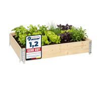 Garronda Potager surélevé en Bois Naturel 120x80x20 cm pour Jardin - Jardinière rectangulaire 1 piècespour Plantes, Fleurs, légumes et Herbes - Bac Potager en Bois GD-0075, Naturel