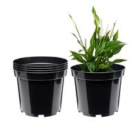 Garronda Pots Horticulture Ronds Pots pour Culture de Plants de Plantes et Fleurs GD-0025 (5 Pièces Noir, ⌀ 26cm H 20cm)