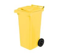 Garronda Poubelle Extérieure 120L avec Couvercle - Bac à Ordures en Plastique avec 2 Roues, Poubelle de Tri Pratique et Robuste pour Collecte des Déchets GD-0097, Jaune