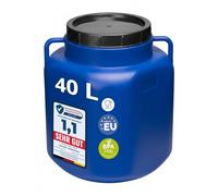 Garronda Réservoir d'eau Carré 40L avec Couvercle Fût Alimentaire GD-0088 | Bidon d’Eau à Grande Ouverture, sans BPA, pour Stockage Aliments, Conservation, Choucroute, Fermentation et Saumure, Bleu