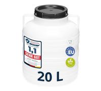 Garronda réservoir d'eau de 20 litres, Baril Alimentaire, fût à Large Ouverture en HDPE et sans BPA, tonneau de Jardin, bac à Aliments pour Animaux, conteneur d'eau, tonneau Universel GD-0078, Blanc