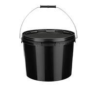Garronda Seau avec Couvercle 10L en Plastique 20 Pièces Noir GD-0104