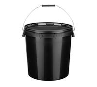 Garronda Seau avec Couvercle 20L en Plastique 10 Pièces Noir GD-0104