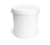 Garronda Seau avec Couvercle 30L avec Poignées 5 Pièces Blanc GD-0071 | pour Stockage Alimentaire, en Plastique, Stable, Hermétique, Inodore, pour Produits en Vrac Liquides Fermentés et Chimiques