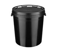 Garronda Seau avec Couvercle 30L en Plastique 5 Pièces Noir GD-0104