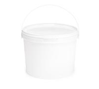 Garronda Seau avec Couvercle 3L Anse Plastique 50 Pièces Blanc GD-0071