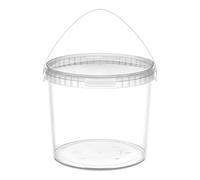 Garronda Seau en Plastique Transparent 5 litres avec Couvercle - pour Le Stockage de Produits Alimentaires et Chimiques - en Polypropylène - Lot de 1 - GD-0114
