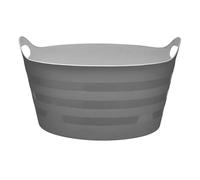 Garronda seau flexible en polypropylène 15 L bac universel usage maison jardin garage atelier coffre rangement transport poignées intégrées robuste GD-0181, Gris