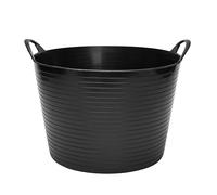 Garronda seau flexible en polypropylène 42 L bac universel usage maison jardin garage atelier coffre rangement transport poignées intégrées robuste GD-0181, Noir