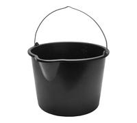 Garronda Seau verseur plastique recyclé Noir 12 L avec bec verseur Lot de 1 avec anse métallique rivetée, échelle graduée, bord renforcé, empilable, usage chantier jardin maison, seau GD-0168