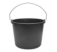 Garronda Seau verseur plastique recyclé Noir 12 L Lot de 1 avec anse métallique rivetée, échelle graduée, bord renforcé, empilable, usage chantier jardin maison, seau GD-0168