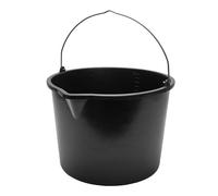 Garronda Seau verseur plastique recyclé Noir 15 L avec bec verseur Lot de 3 avec anse métallique rivetée, échelle graduée, bord renforcé, empilable, usage chantier jardin maison, seau GD-0168