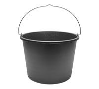 Garronda Seau verseur plastique recyclé Noir 20 L Lot de 1 avec anse métallique rivetée, échelle graduée, bord renforcé, empilable, usage chantier jardin maison, seau GD-0168