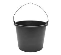 Garronda Seau verseur plastique recyclé Noir 5 L Lot de 5 avec anse métallique rivetée, échelle graduée, bord renforcé, empilable, usage chantier jardin maison, seau GD-0168