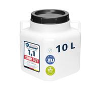 Garronda serbatoio Acqua Quadrato BPA-Free da 10 litri per alimenti, tanica per Acqua, contenitore Con coperchio, adatto per la conservazione di crauti, fermentazione o salamoia GD-0088, Bianco