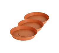 Garronda Soucoupe pour Plantes Plastique Plateaux Pot de Felurs et Plantes GD-0023 (3 Pièces Terracotta, ⌀ 28cm H 4,5cm)
