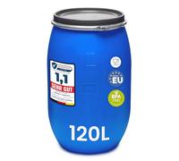 Garronda tanica di plastica da 120 litri sans poignées, realizzata in HDPE per USO alimentare, adatta Come serbatoio Acqua per il Giardino, contenitore per alimenti, bidone universale GD-0078, Blu