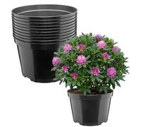 Garronda x10 Pots de Pépinière Ronds en Plastique Ø27 x 17,5 cm (7,5L) - Pot Semis Robuste avec Drainage Repiquage Pot de Fleur et Culture pour Serre Horticulture Jardin Intérieur Extérieur GD-0202