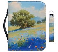 Garronmavis Artistic Tree Lot de 2 housses de Bible pour homme et femme, motif fleurs sauvages, arbres et livres de la Bible, sac esthétique pour la Bible - Taille M