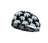 Garronmavis Bandeau bohème mandala éléphants pour femme, peinture d'éléphant, bandeau élastique large, bandeau de cheveux tendance