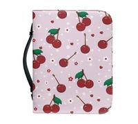 Garronmavis Couverture de la Bible Daisy Cherry - Porte-Bible à Pois, Cerises - Esthétique - Pour Culte - Taille L