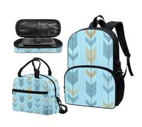 Garronmavis Ensemble sac à dos tropical hawaïen, Van Gogh La nuit étoilée, sac à déjeuner isotherme motif flèche tribal paresseux boîte à crayons durable, Flèche tribale, Ensemble cartable
