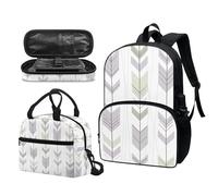 Garronmavis Galaxy Butterfly Lot de 3 sacs à dos isolants pour jeunes, motif requin funky 43,2 cm, sac à crayons multicouche pour jeunes, Imprimé flèche tribal aztèque, Ensemble cartable