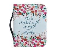 Garronmavis Housse de Bible avec citation du Seigneur des Fleurs pour femme, étui à fermeture éclair pour livres de Bible, sac esthétique pour arts floraux - XL