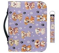 Garronmavis Housse de bible pour homme et garçon avec motif étoiles et pattes de chien - Sac de transport pour amoureux des animaux de compagnie - M