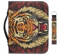 Garronmavis Lot de 2 housses de bible pour homme et femme, motif tête de tigre rugissant, sac pour la Bible - XL