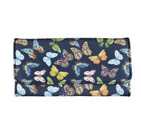 Garronmavis Portefeuille en cuir synthétique durable avec motif ananas rose pour homme et femme, Batik Wild Morpho Papilio Papillon, Décontracté