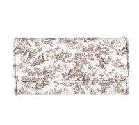 Garronmavis Portefeuille en cuir synthétique durable avec motif de pin, renard, pour femme et fille, peinture fluide, aquarelle, fleur blanche, Peintures esquisses rurales françaises, Décontracté