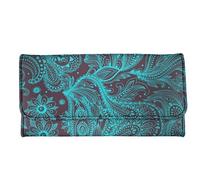 Garronmavis Portefeuille Tie-Dye en cuir synthétique durable pour femme Motif fleurs de prunier, Plume tribal galaxie, Décontracté